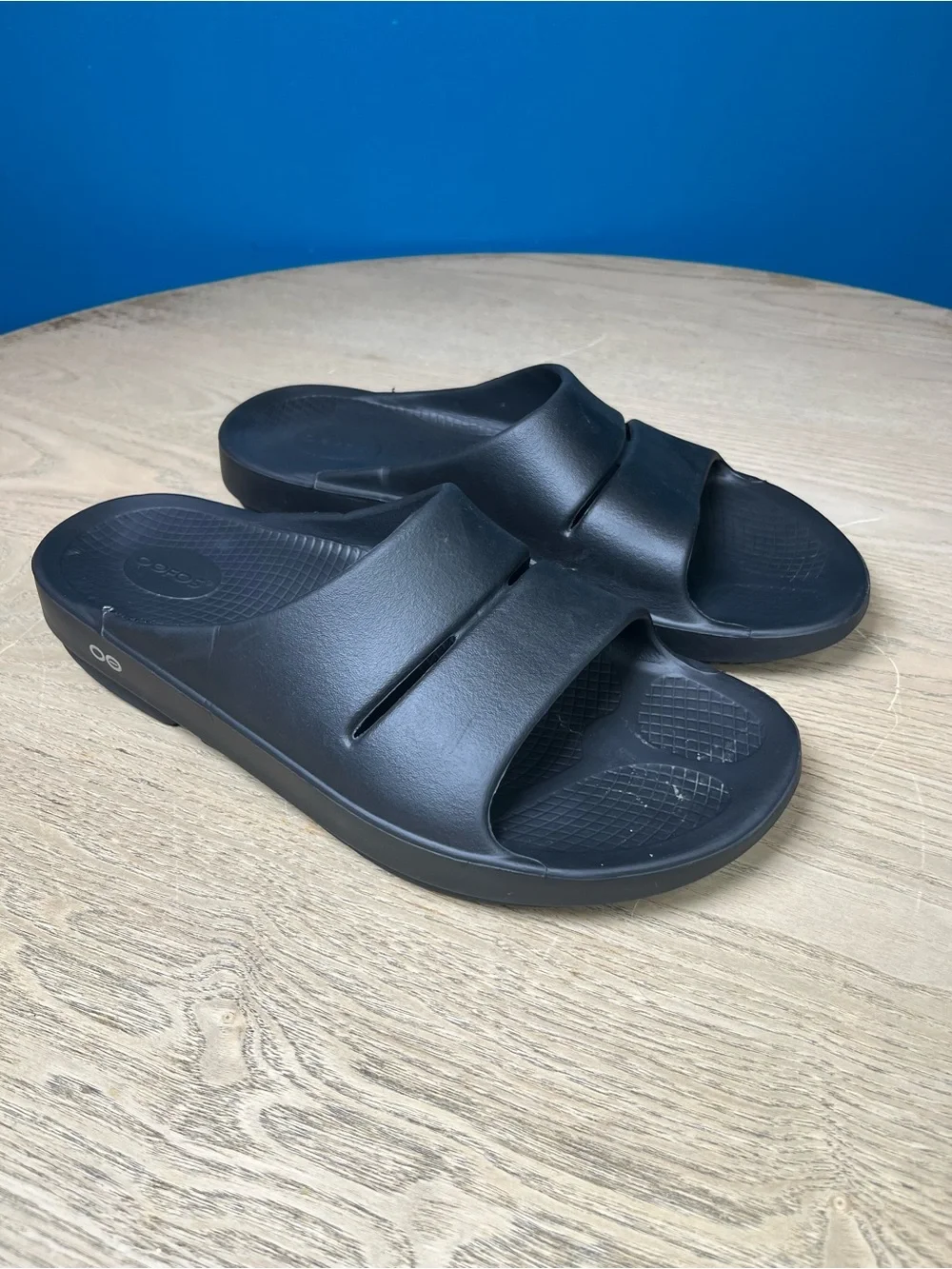 OOFOS Ooahh Sport Flex Slide Recovery Sandals Black Slip On Men’s Size 12